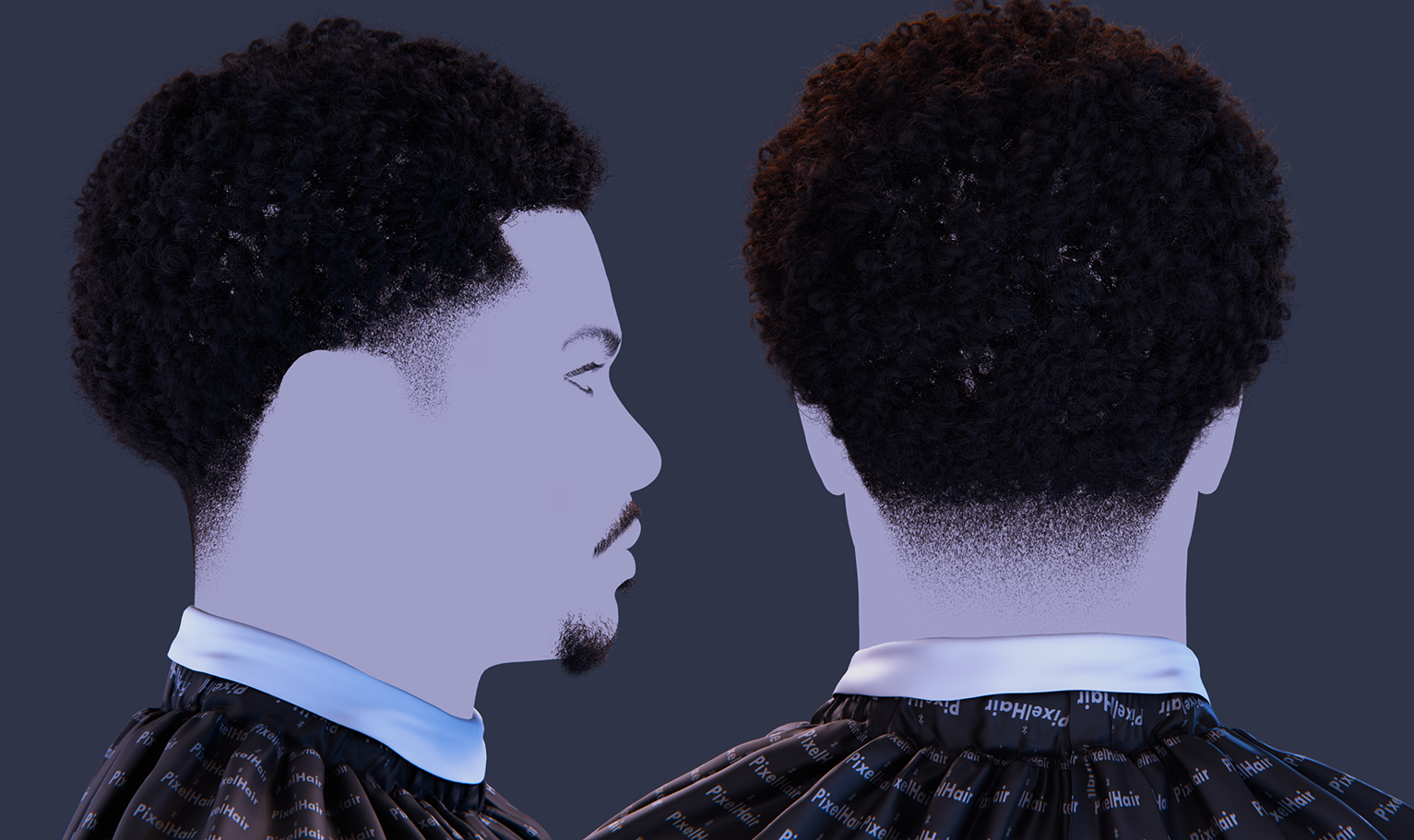 PixelHair Realistic 3d character afro fade taper 4c hair in Blender using Blender hair particle system