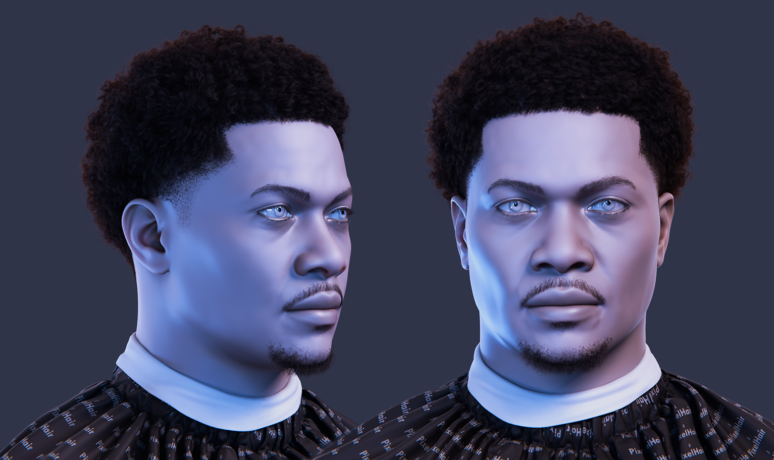 PixelHair Realistic 3d character afro fade taper 4c hair in Blender using Blender hair particle system