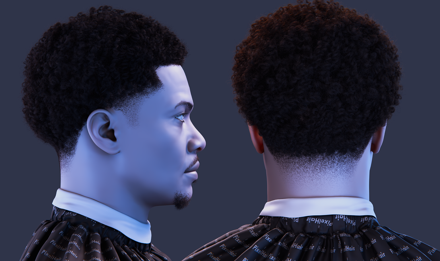 PixelHair Realistic 3d character afro fade taper 4c hair in Blender using Blender hair particle system