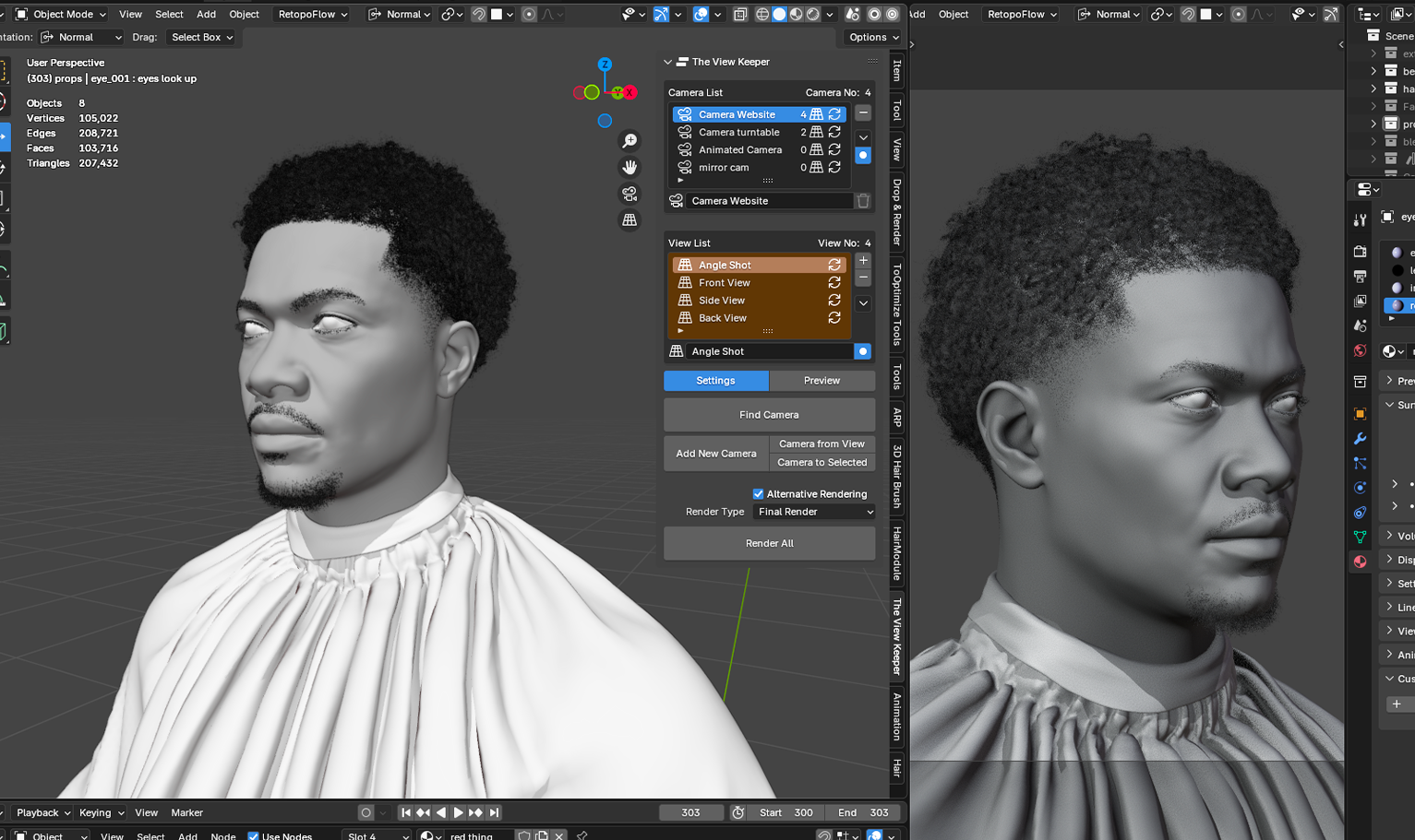 PixelHair Realistic 3d character afro fade taper 4c hair in Blender using Blender hair particle system