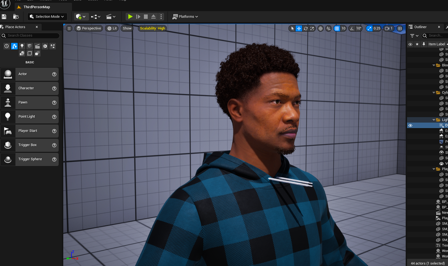 PixelHair Realistic 3d character afro bob fade taper 4c hair on a metahuman in Unreal Engine 5 using Blender hair particle system