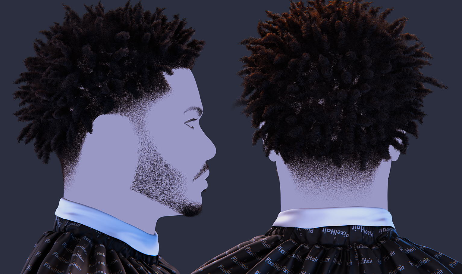 PixelHair Realistic 3d character afro dreads fade taper 4c hair in Blender using Blender hair particle system