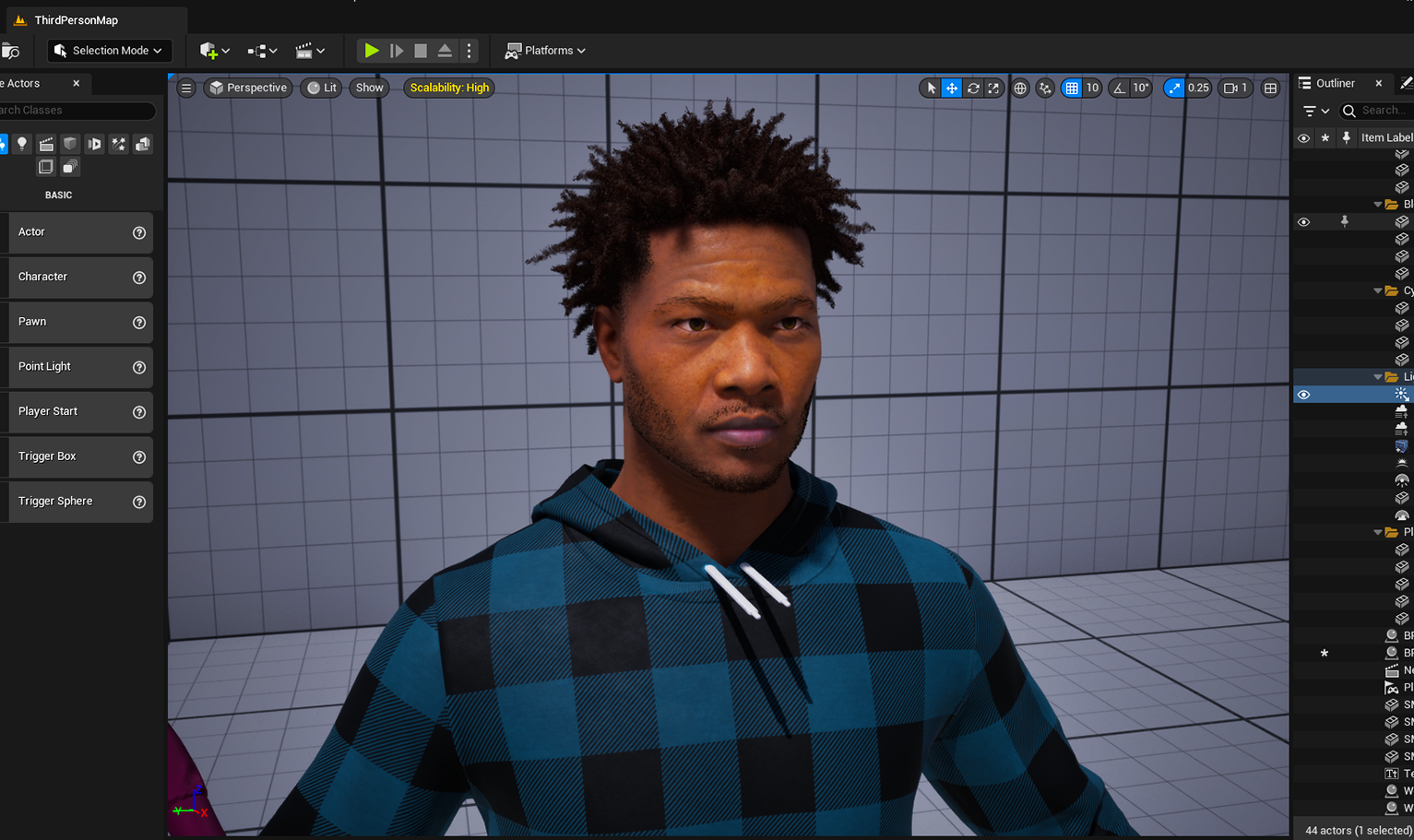 PixelHair Realistic 3d character afro dreads fade taper 4c hair on a metahuman in Unreal Engine 5 using Blender hair particle system