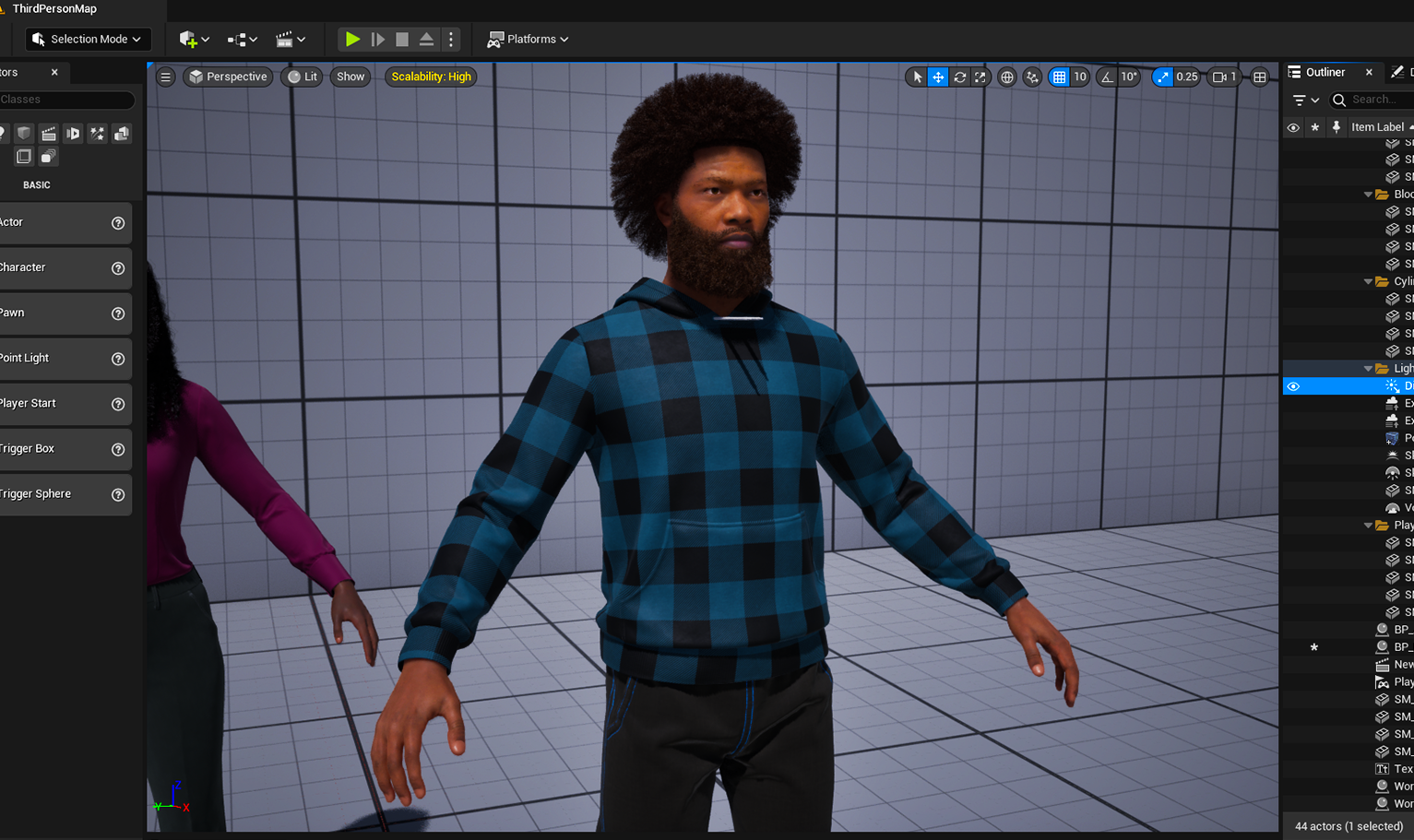 PixelHair Realistic 3d character afro taper 4c hair on a metahuman in Unreal Engine 5 using Blender hair particle system