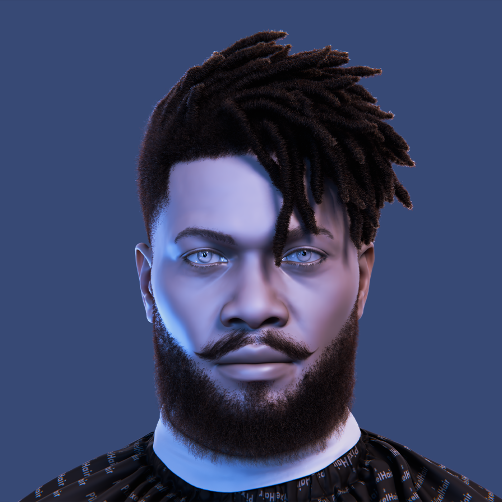 Pixelhair realistic killmonger from black panther dreads fade 4c hair in blender using blender hair particle system