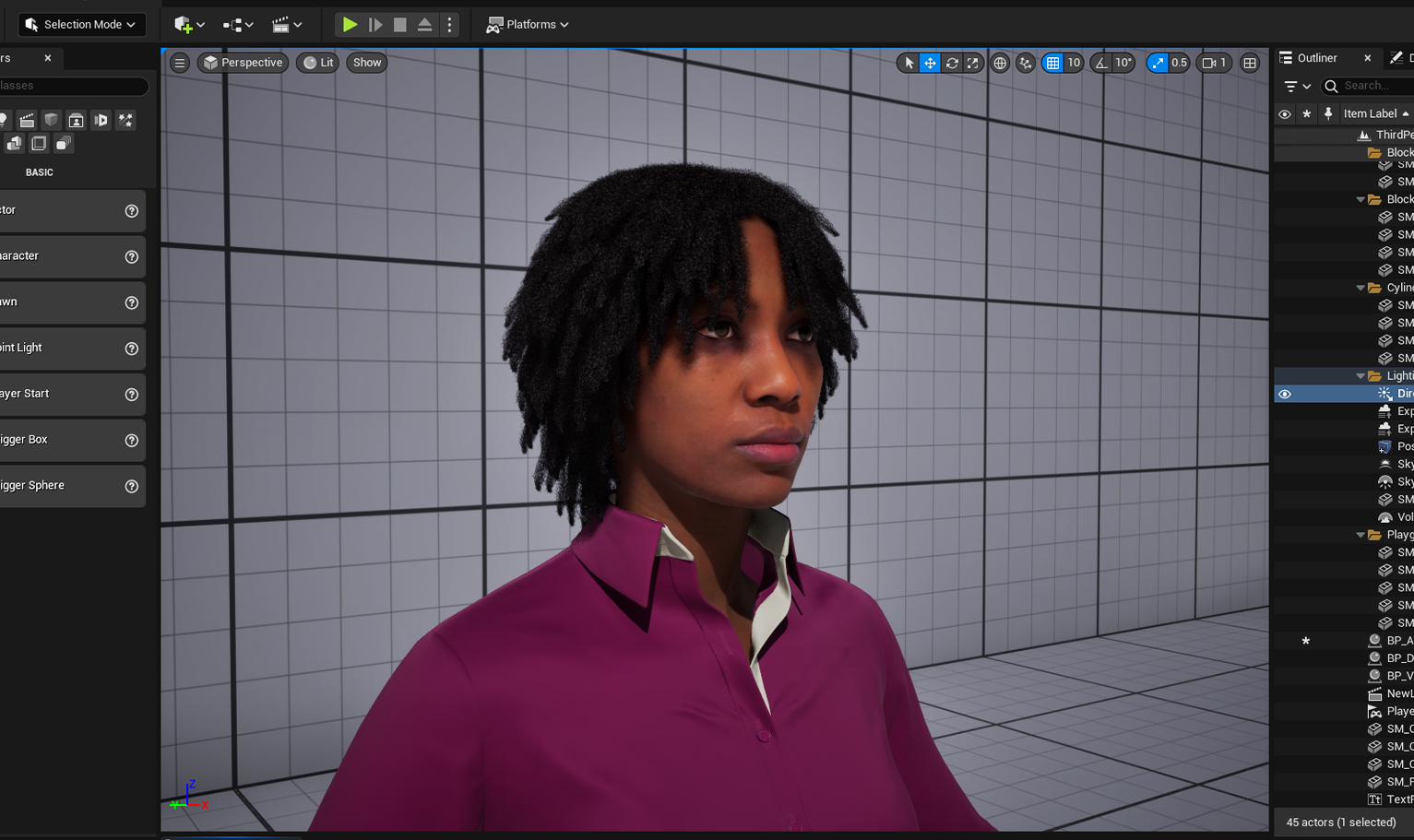 yelzkizi PixelHair Realistic female 3d character curly dreads 4c hair in Blender using Blender hair particle system