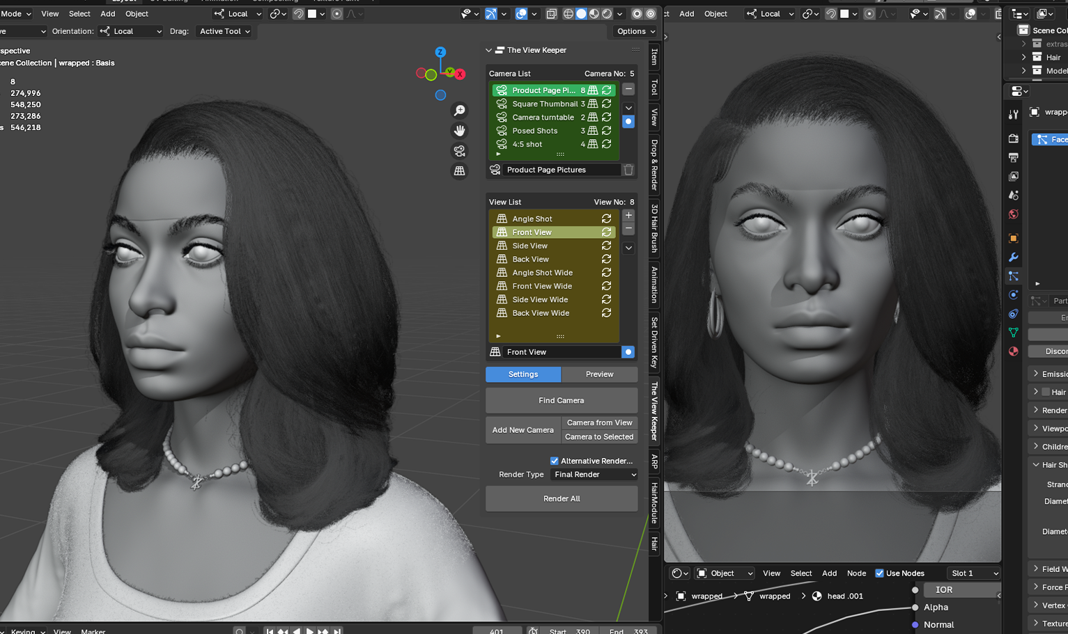 yelzkizi PixelHair Realistic female 3d character curly weave 4c hair in Blender using Blender hair particle system