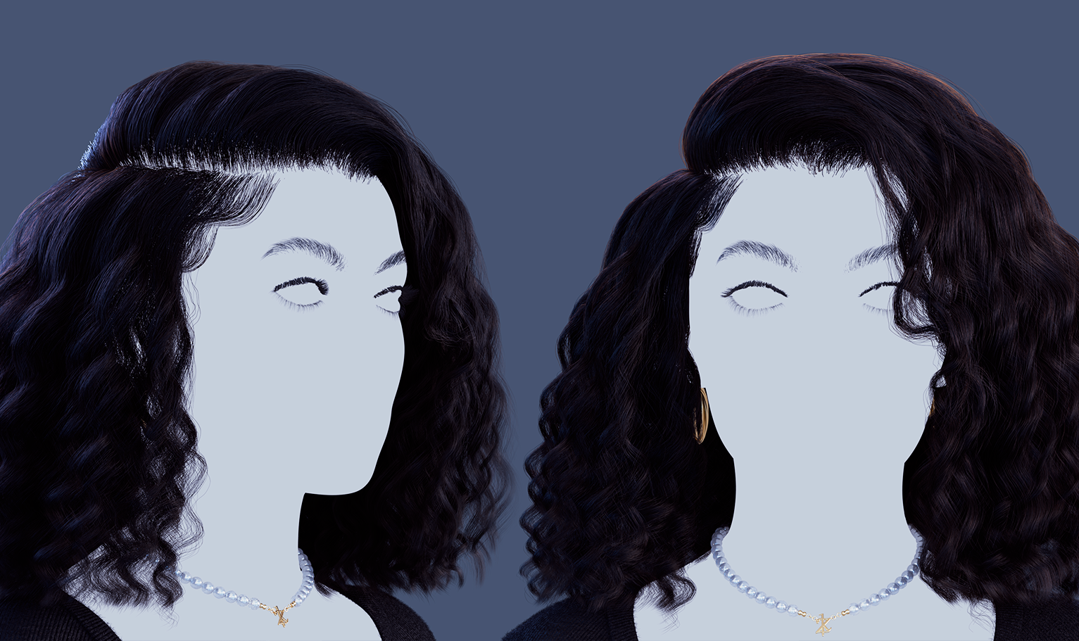 yelzkizi PixelHair Realistic female 3d character curly puffy 4c big hair in Blender using Blender hair particle system