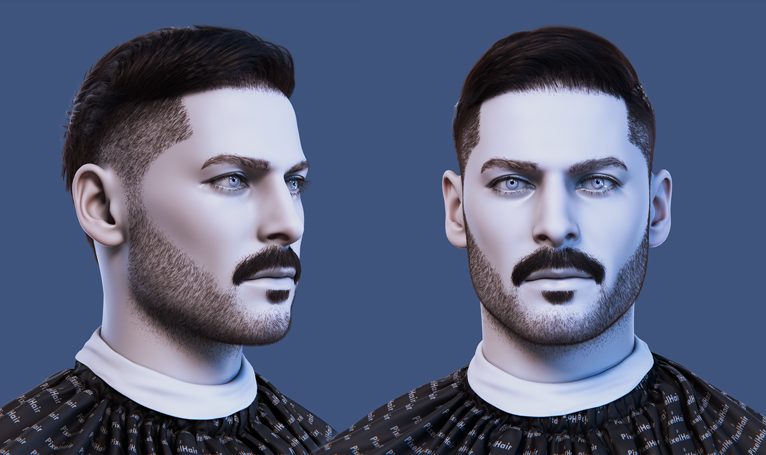 yelzkizi PixelHair Realistic male 3d character fade 3d hair in Blender using Blender hair particle system