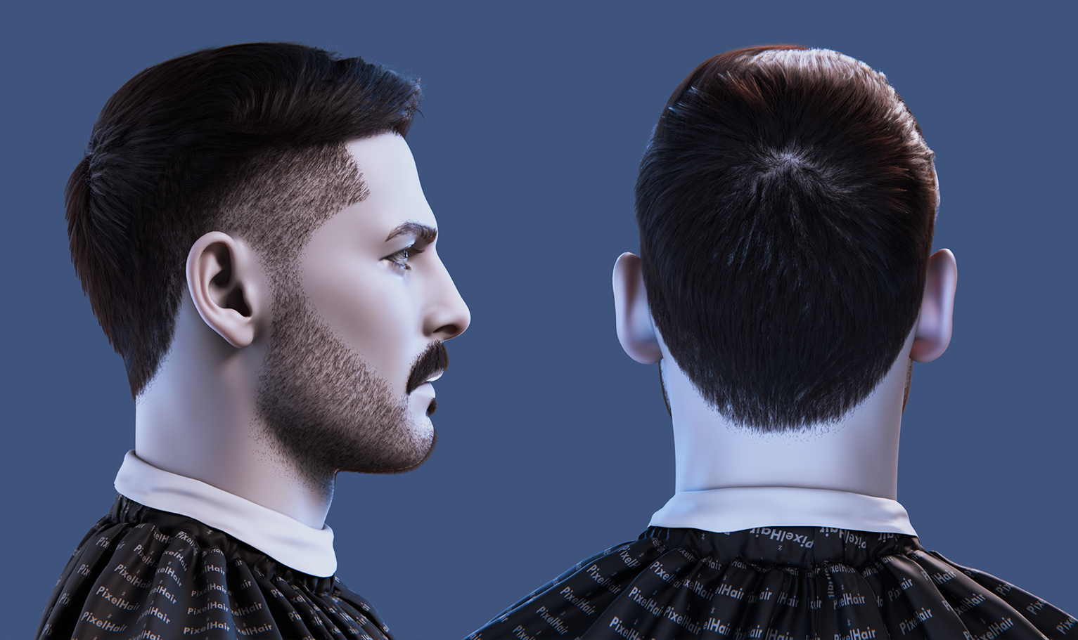 yelzkizi PixelHair Realistic male 3d character fade 3d hair in Blender using Blender hair particle system
