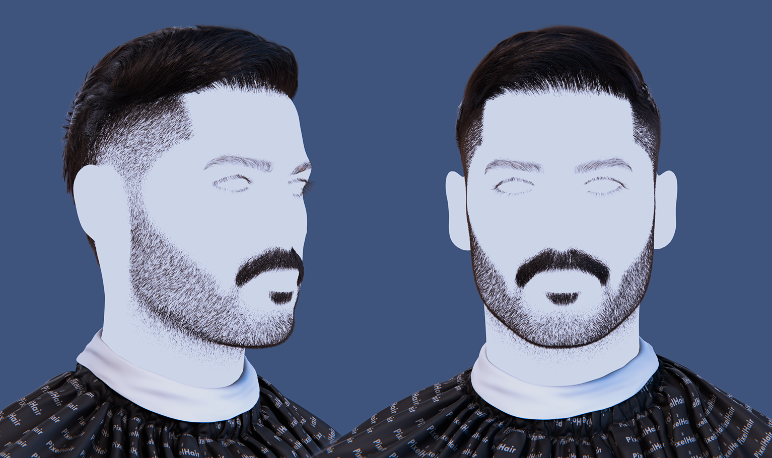 yelzkizi PixelHair Realistic male 3d character fade 3d hair in Blender using Blender hair particle system