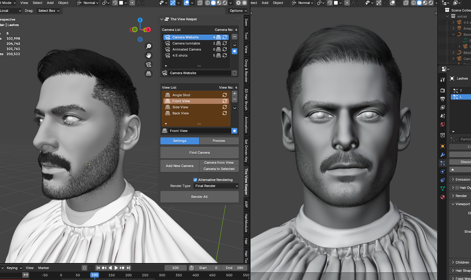 yelzkizi PixelHair Realistic male 3d character fade 3d hair in Blender using Blender hair particle system