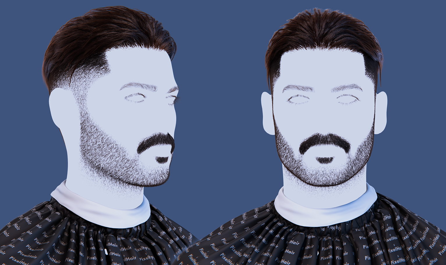 yelzkizi PixelHair Realistic male 3d character curly fade with middle parting 3d hair in Blender using Blender hair particle system