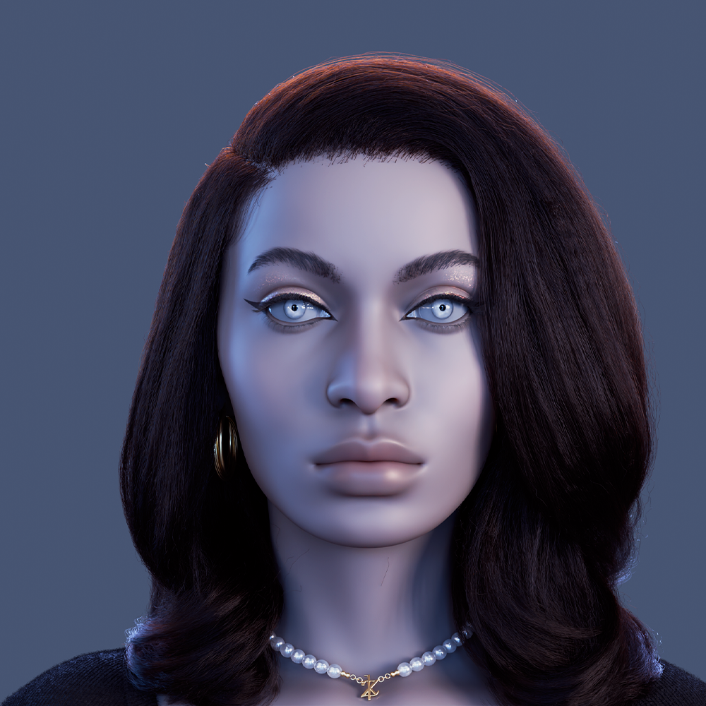 Yelzkizi pixelhair realistic female 3d character curly weave 4c hair in blender using blender hair particle system