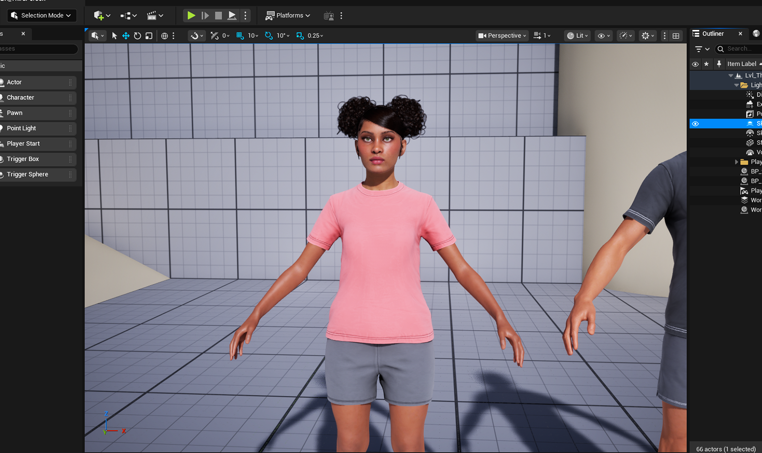 yelzkizi PixelHair Realistic female 3d character Cardi B red curly bun pigtail with bangs style 3d hair on a metahuman in Unreal Engine 5 using Blender hair particle system